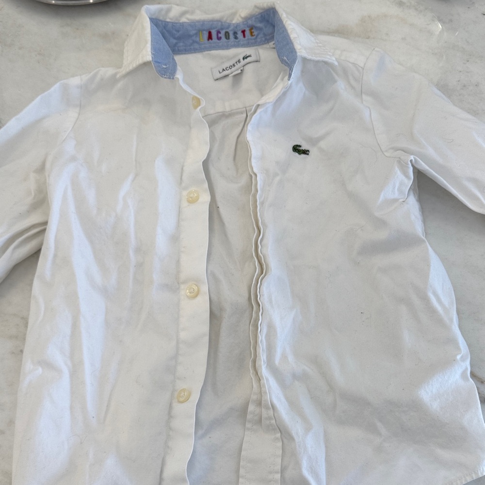 Lacoste White Long-Sleeve Shirt with Logo